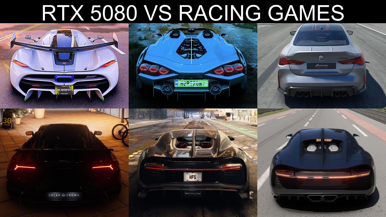 RACING GAMES VS GEFORCE RTX 5080 | FULL 4K PERFORMANCE REVIEW | #fh5 #gtav #assettocorsaevo #tdusc