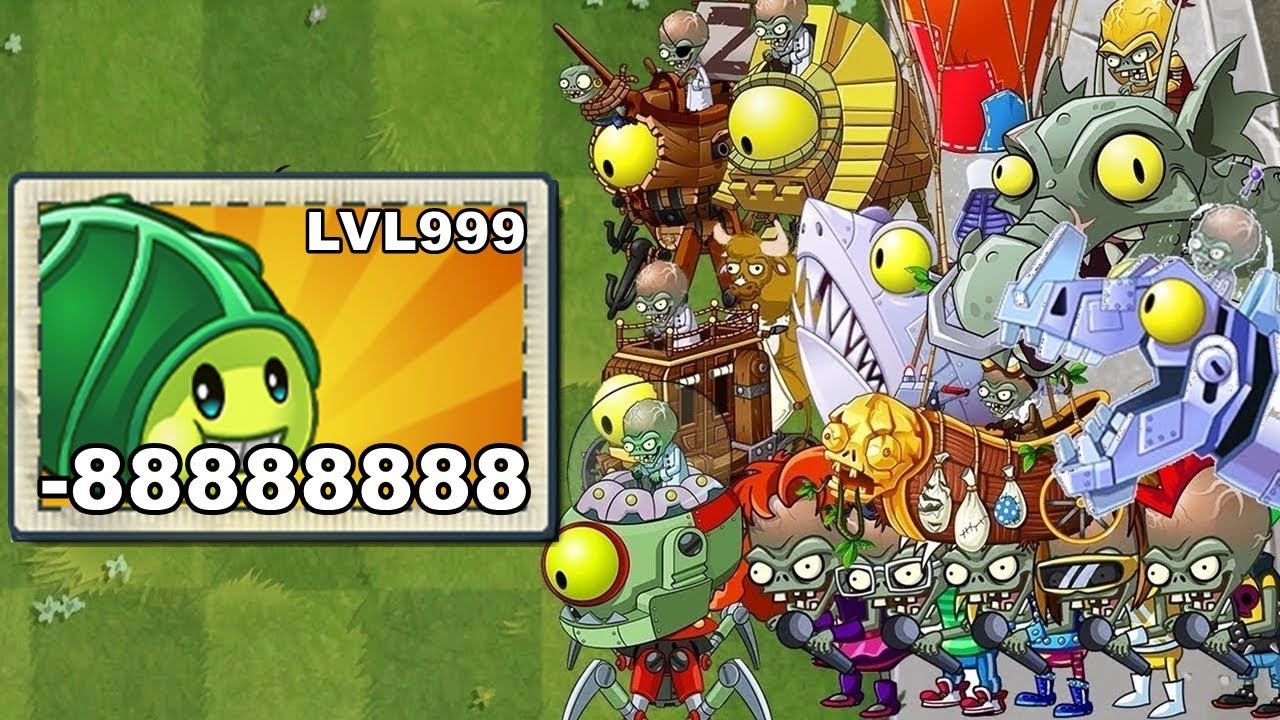Zoybean Pod Level 99999 Vs ALL ZOMBOSS in Plants vs Zombies 2