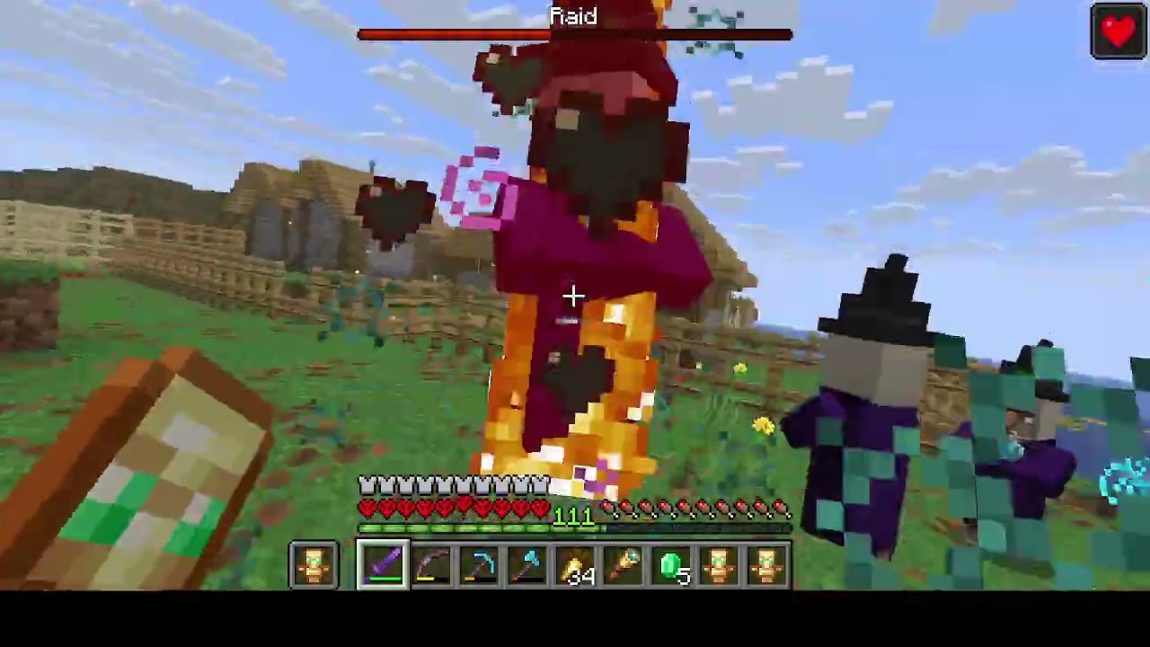 Minecraft Hardcore 1.21.11 Gameplay Link and wolves vs Pillager Raid