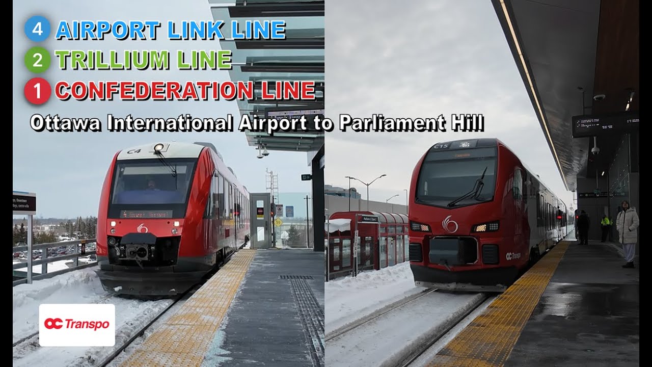 Ottawa O-Train POV Walk: Ottawa International Airport to Parliament Hill Via South Keys Station