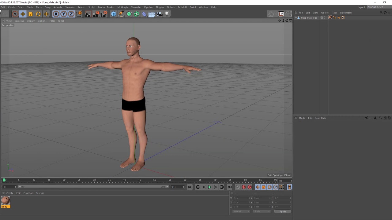 Cinema 4D Motion Clip - T-Pose to Animation (and a little Marvelous Designer)