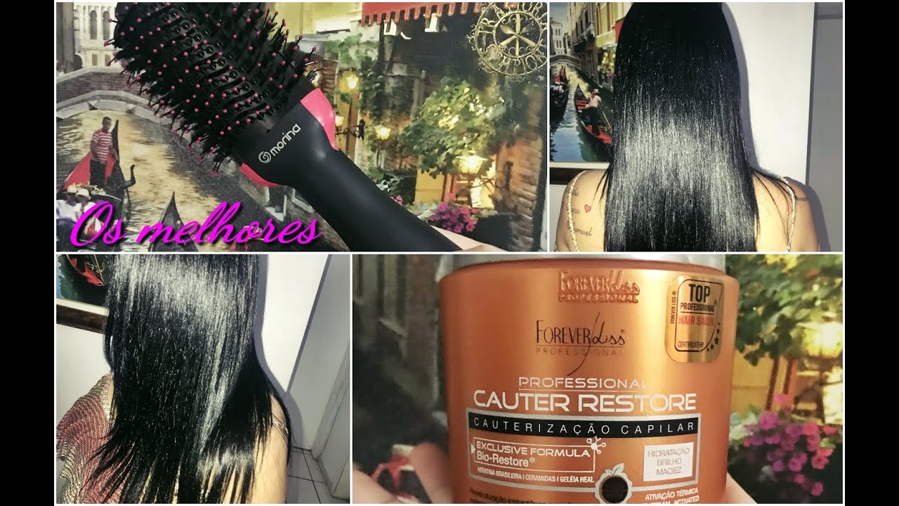Cauterização foreverliss + Escova modela e seca/em cabelo henezado