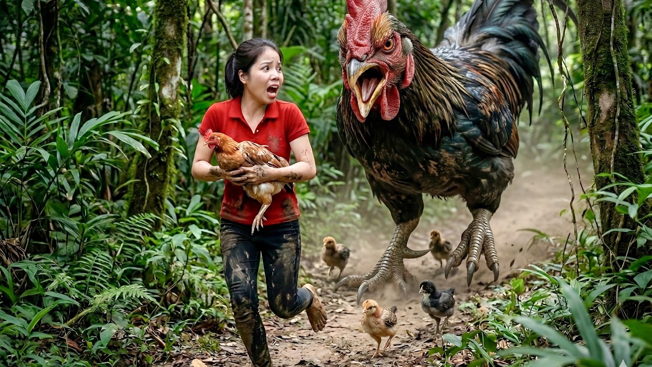 Harvesting Black Chickens from the Forest | Bringing Free-Range Chickens to Market | Hana Market