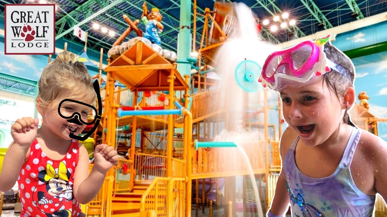 Great Wolf Lodge Water Park Wisconsin Dells-Water Slides-kid ARCADE-Dance Party-water tipping bucket