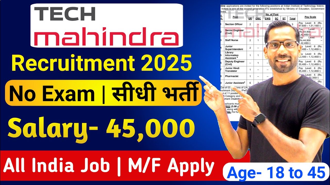 Tech Mahindra Recruitment 2025 | Tech Mahindra New Vacancy 2025 | No Exam | Full Details