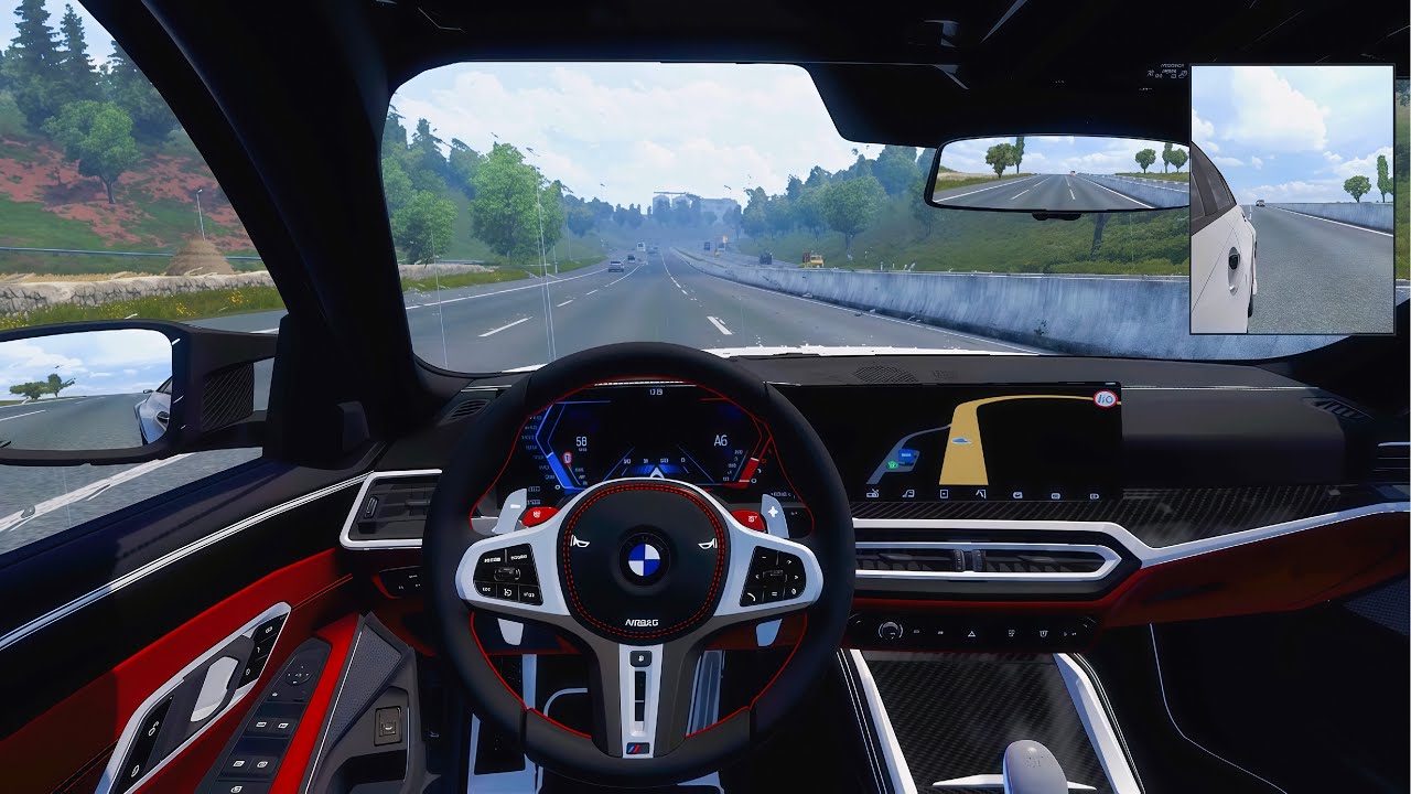 BMW M3 G80 Touring 2023 - Euro Truck Simulator 2 [POV Wheel Game Play]