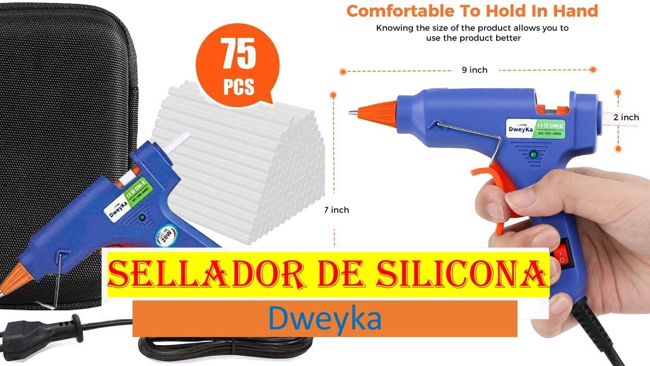 Dweyka Mini Sellador de Silicona 20W, con estuche y 75 barras para todo tipo de manualidades