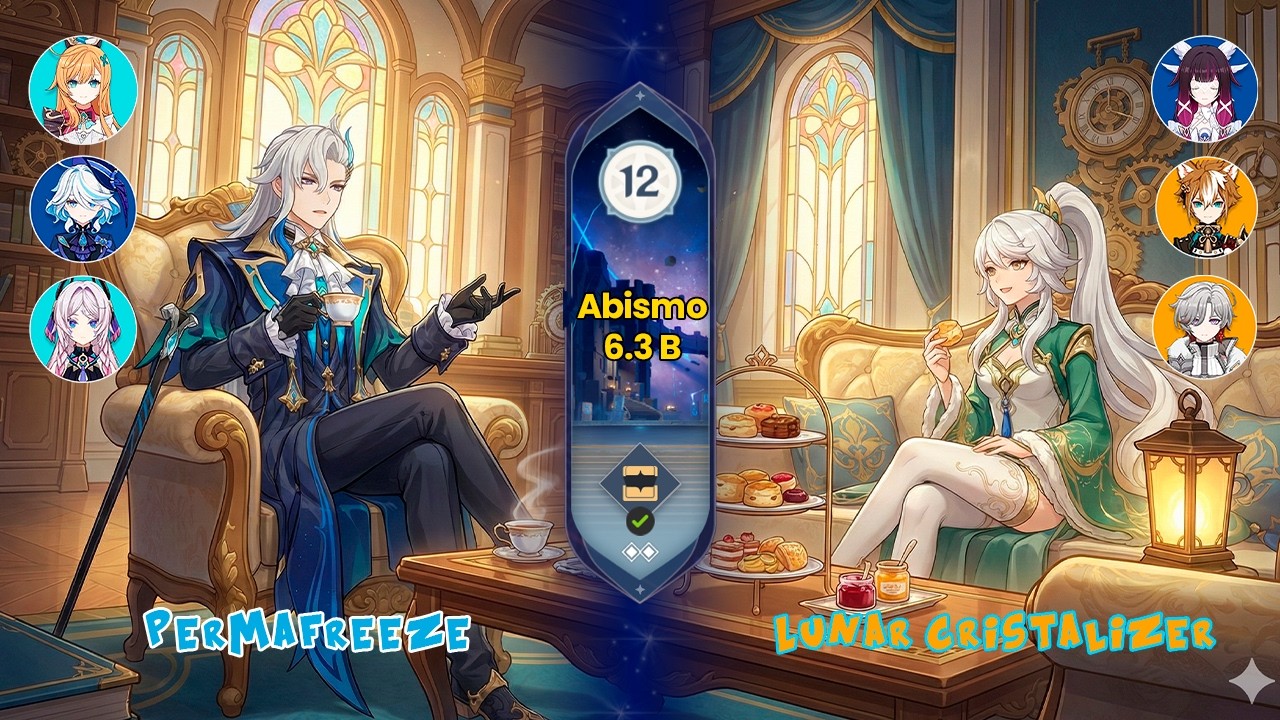 C0 Neuvillette Permafreeze + C0 Zibai Lunar  cristalizer | Spiral Abyss 6.3 B | Genshin Impact