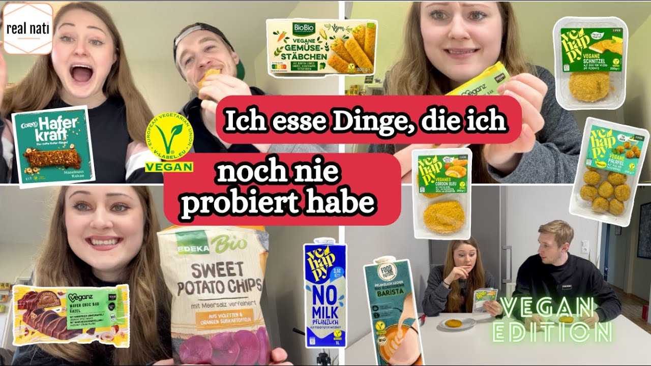 ICH ESSE DINGE, die ich NOCH NIE PROBIERT HABE 😱 Vegan 🌱 Edition ✨ Veganuary Special 😋 Taste Test