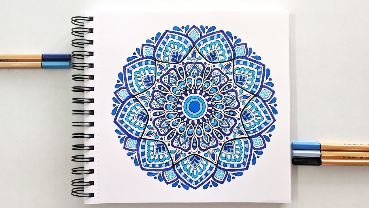 Colorful Mandala Art | Mandala with colored pens | step by step tutorial