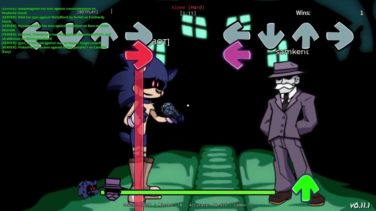 Fnf Alone but curse sonic sings