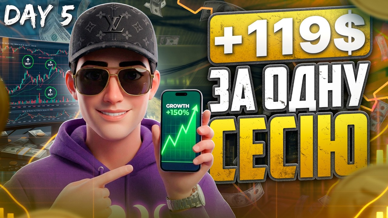 Зробив $119 за одну сесію! | День 5 трейдинг челленджу