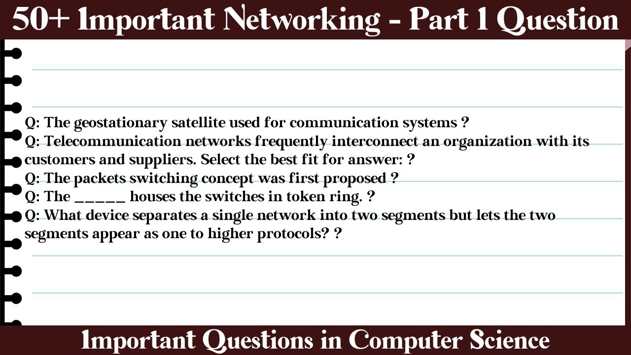 MCQ Questions Networking - Part 1 with Answers