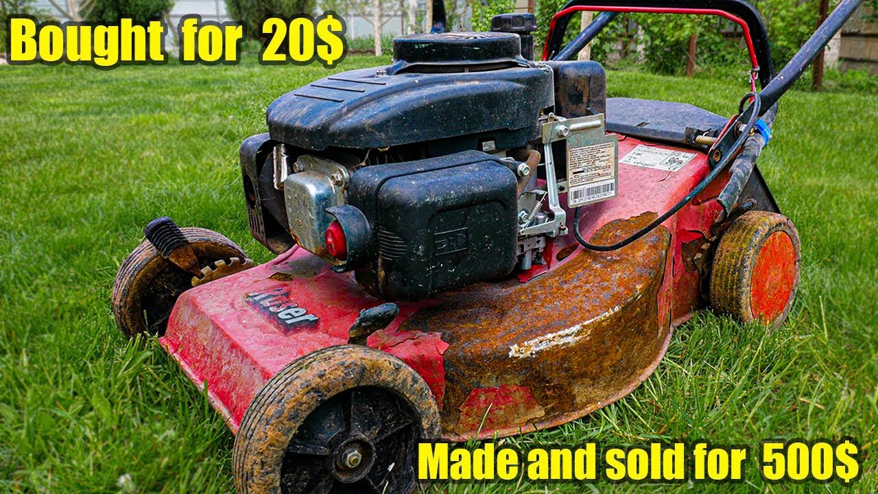 Restoration Old Rusty Lawn Mower. Perfect restoration