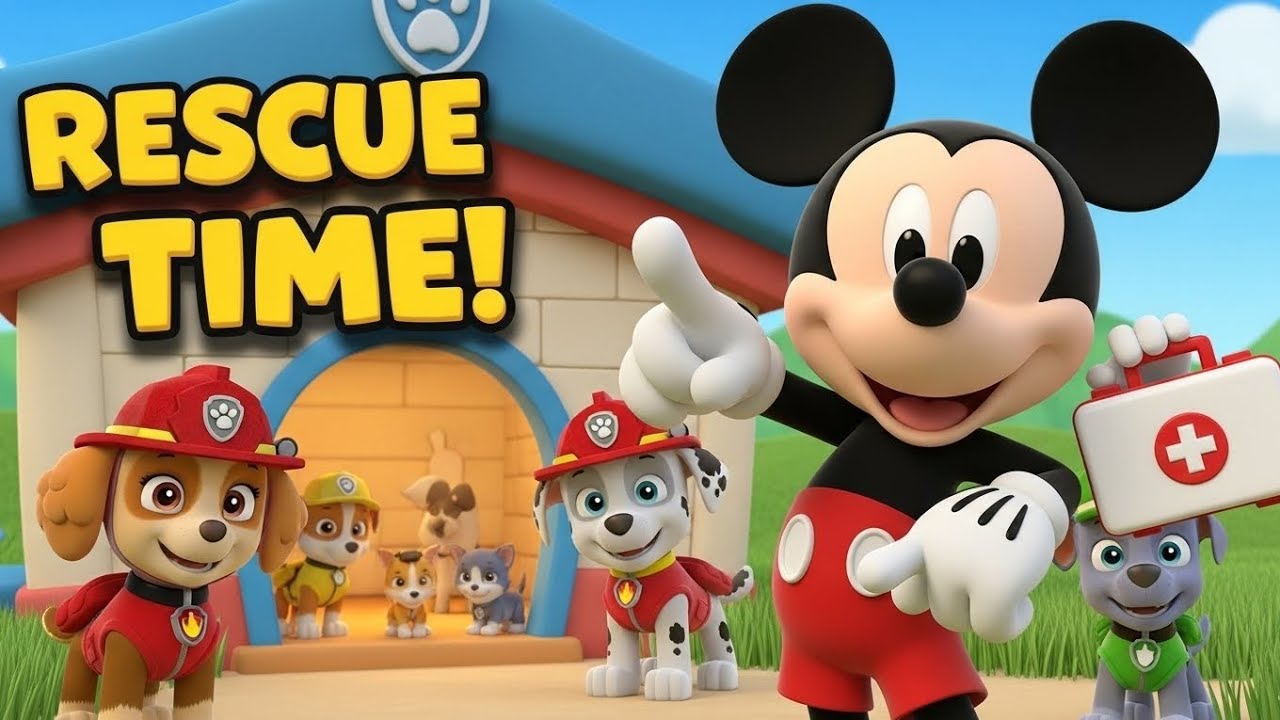 Mickey Mouse & Paw Patrol Animal Rescue 🐶🐱 | Kids Rescue Song