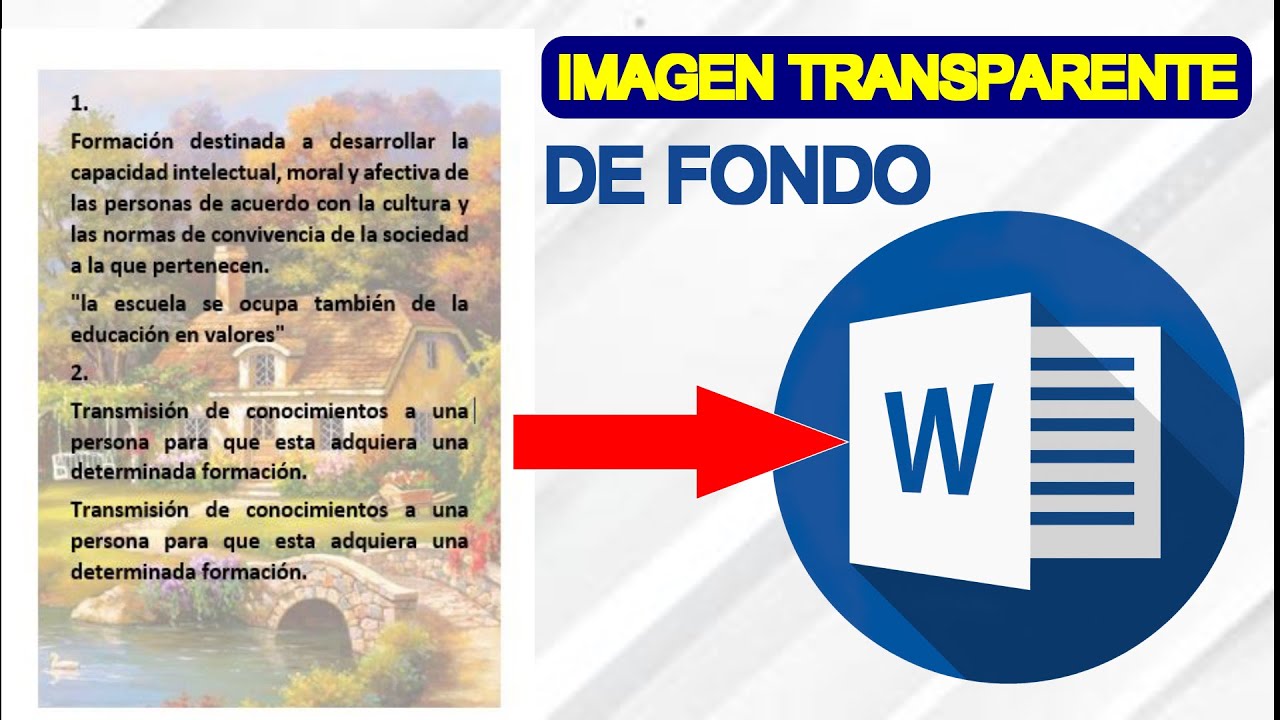 COMO poner una IMAGEN TRANSPARENTE de FONDO en WORD