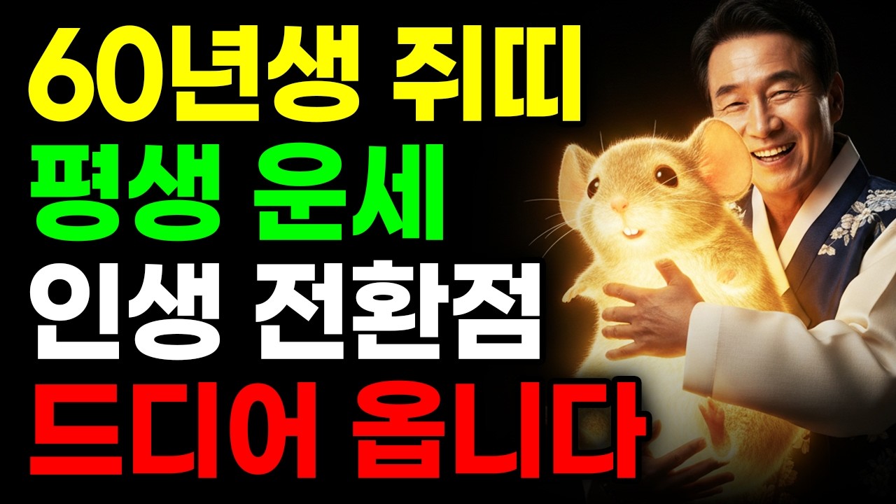 쥐띠 평생운세 1960년생 67세 경자생 운명 완전분석 씨앗이 드디어 꽃피는 나이 쥐띠 재물운 금전운 건강운 대운 평생운세