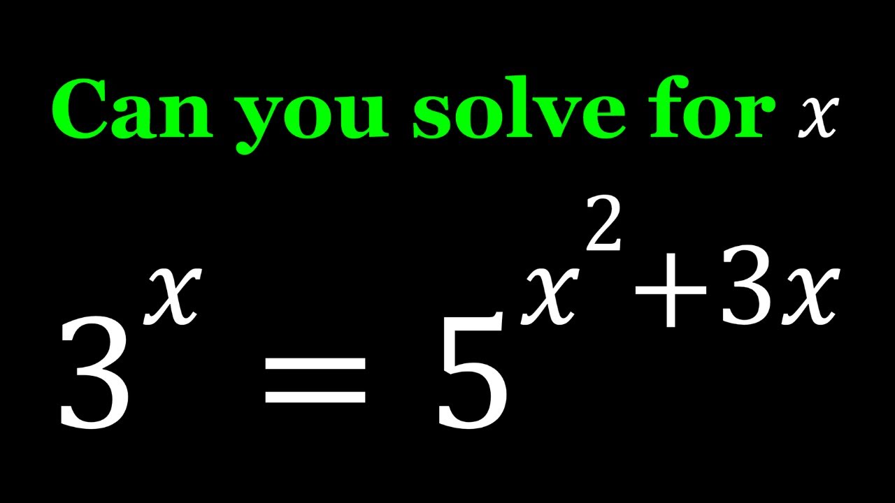 Solving an Interesting Exponential Equation