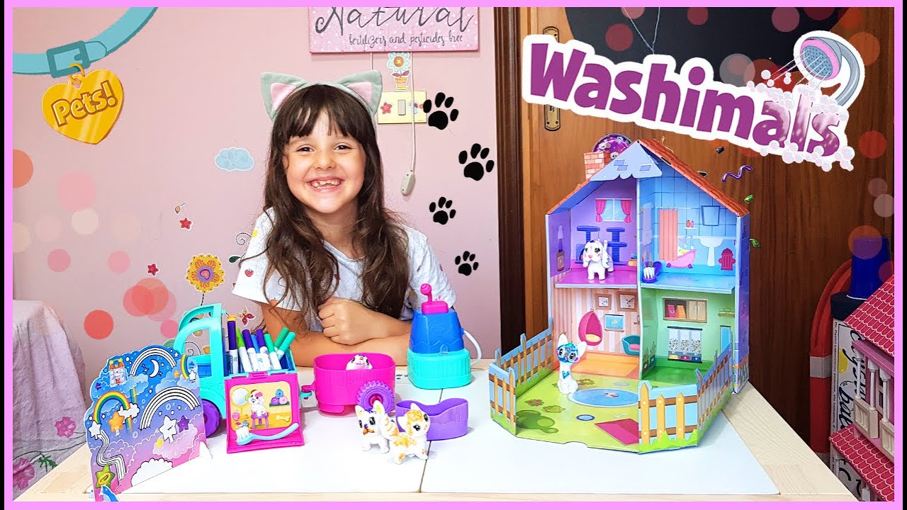WOW la casetta dei Washimals! 🏠 Coloriamoli e poi super bagnetto 🛁 con la Spa in viaggio!