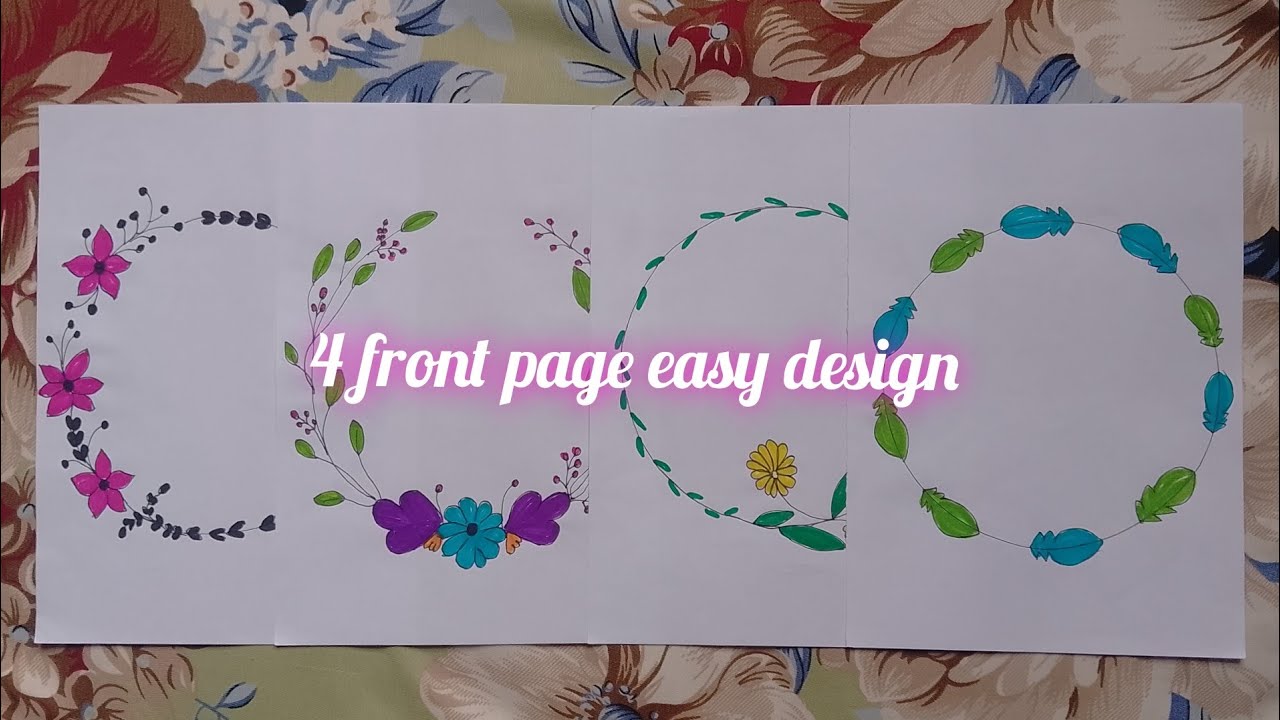 Front Page design🤩 school project ideas easy drawings simple and beautiful project  😍