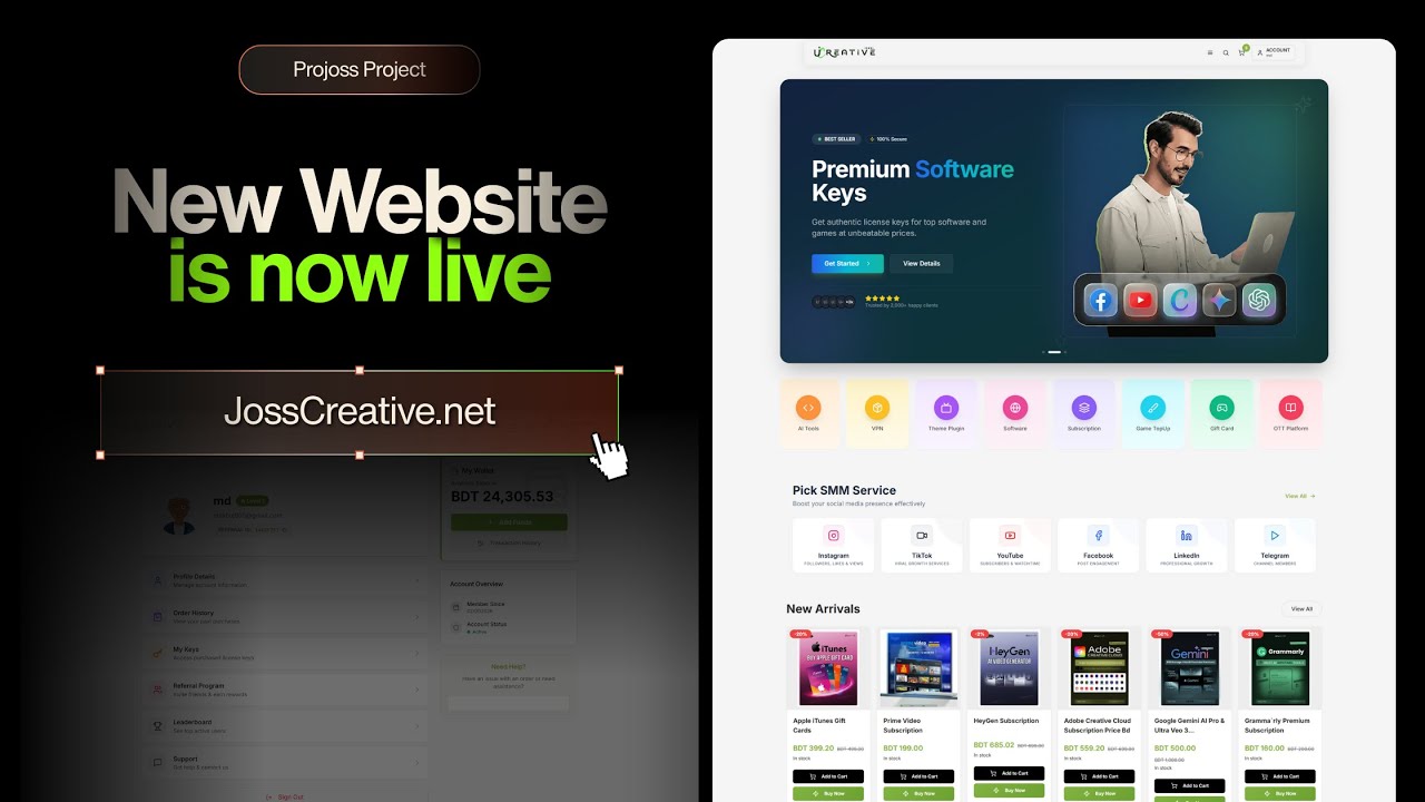 How to Create a Digital Product & SMM Subscription Ecommerce Website in 2026