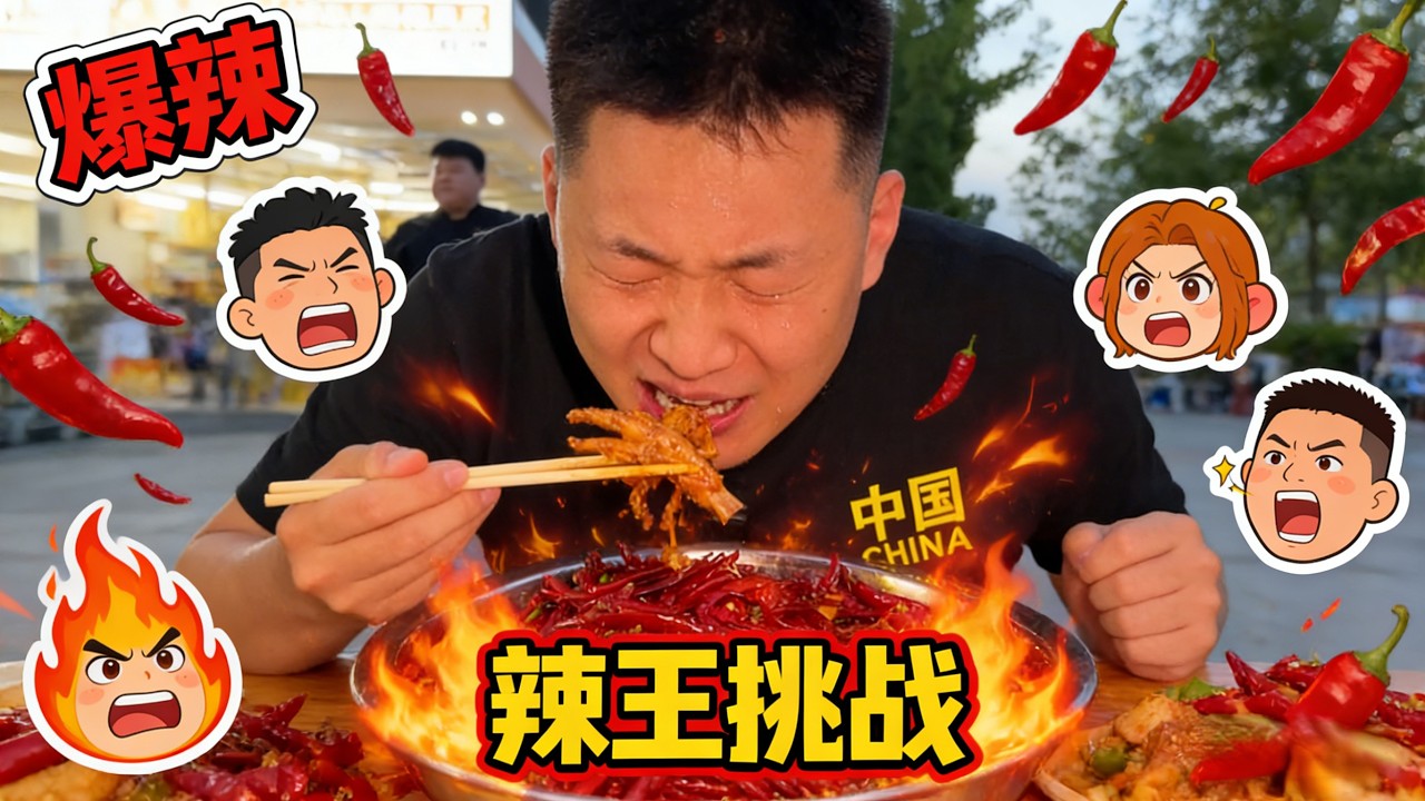 巡辣之旅~首次见按斤搞辣度的鸡爪，6 两干印度椒怼满辣到嘴唇打颤！【辣王刘泳杰】