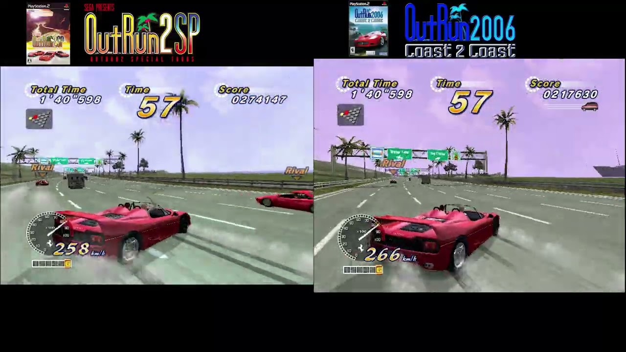 OutRun 2006: Coast 2 Coast | Side by Side  | PS2 Japanese and NTSC version