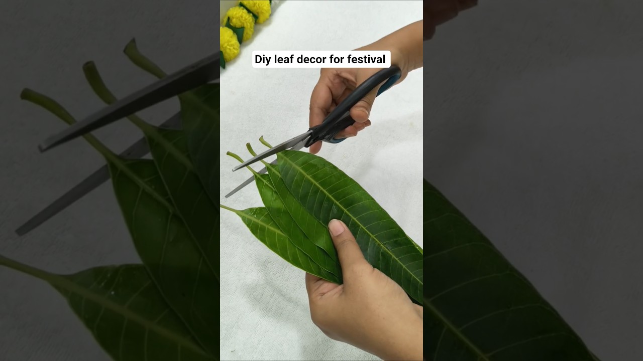 Diy leaf🌿decoration idea for lakshmi pooja/ganpati festival#diy #ytshorts #trending #craft #shorts