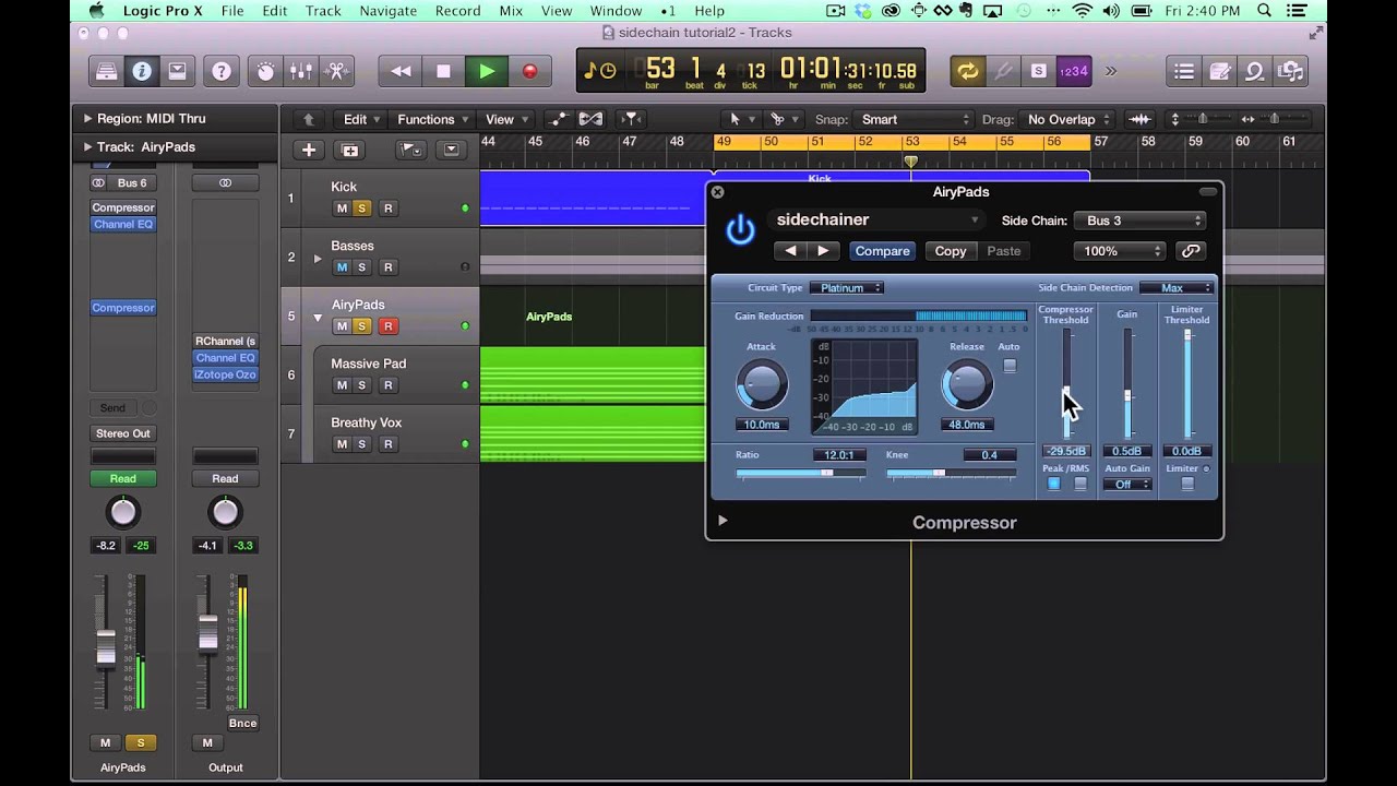 Sidechain compression in Logic Pro X