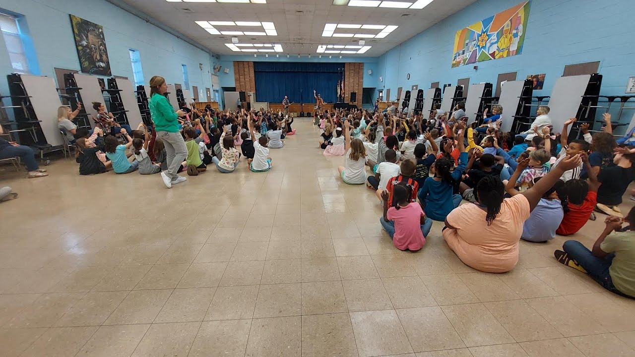 Big Bang Boom performs for students at Morehead Elementary