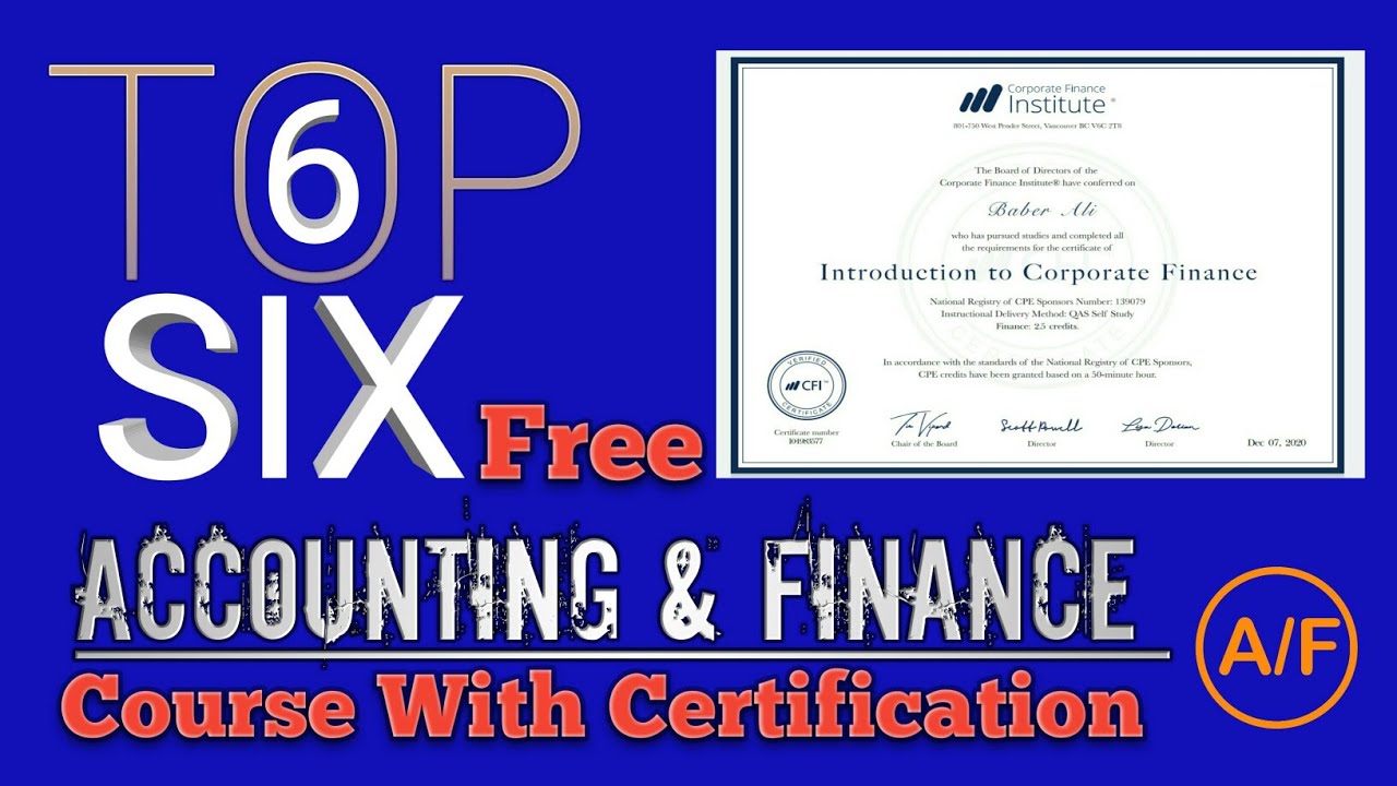 Free Online Accounting and Finance courses with certificate / CFI free courses in Hindi/Urdu