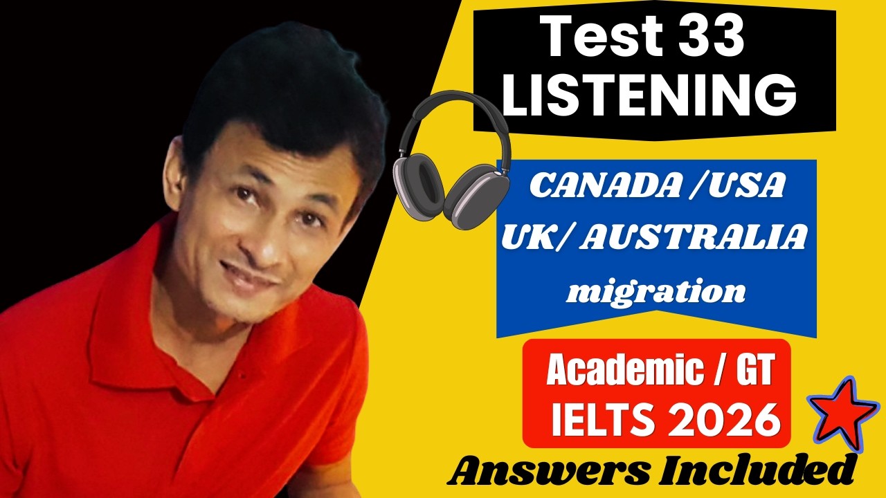 Пробный тест IELTS по аудированию № 33 с ответами | Полный пробный тест IELTS по аудированию 2026