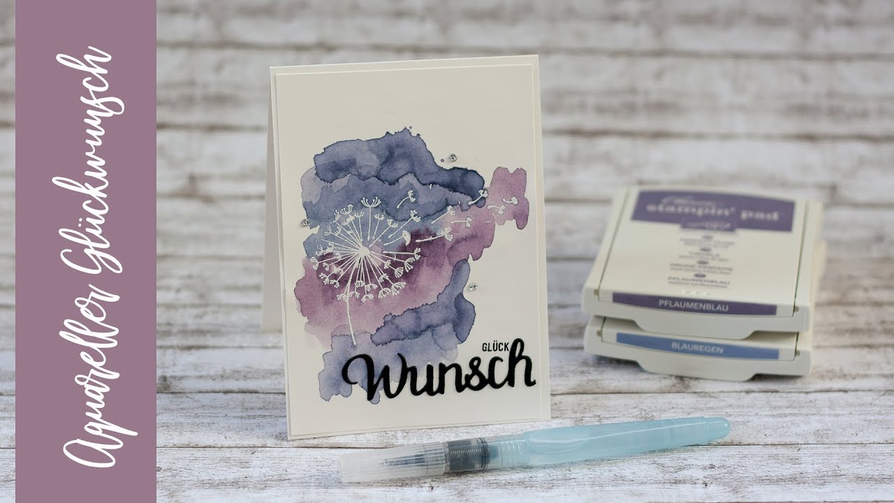 Glückwunschkarte in der Aquarelltechnik in weniger als 10 min erstellen