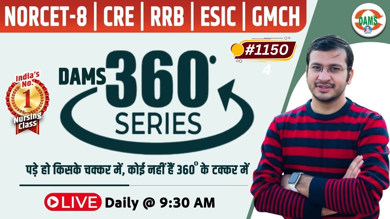 360 Degree Series 🔥| 360 Degree Most Imp MCQs #1150 | NORCET & All Nursing Exam | Siddharth Sir