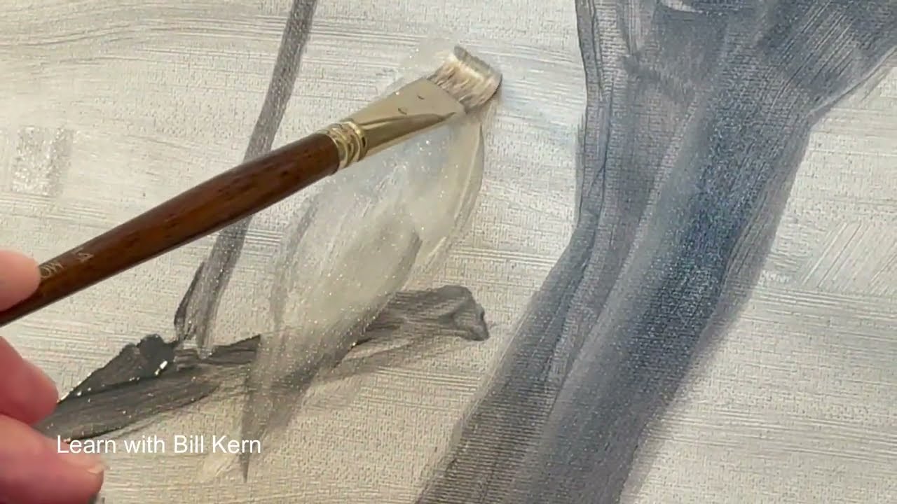 Acrylic Painting Tutorial: Owl in a Snowstorm #acryliclandscapetutorial #paintingtutorial