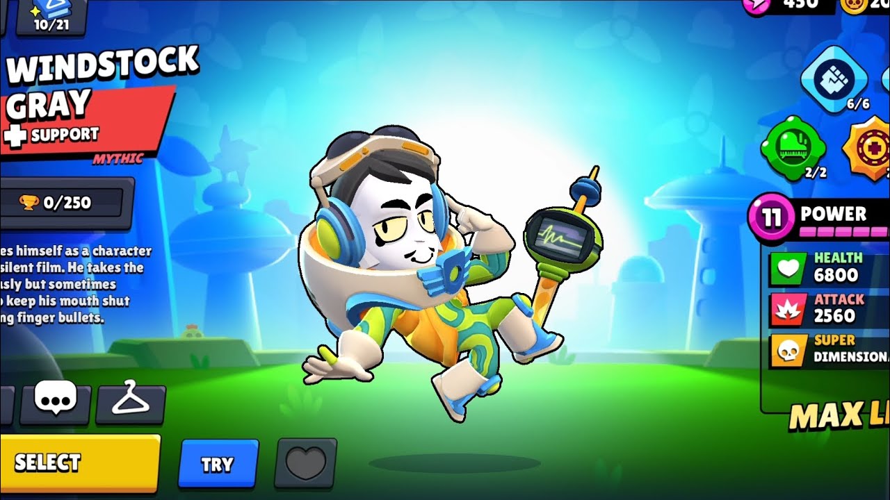Windstock Gray Gameplay | Winning Animation Losing Animation |@supercell@BrawlStars #brawlstars 