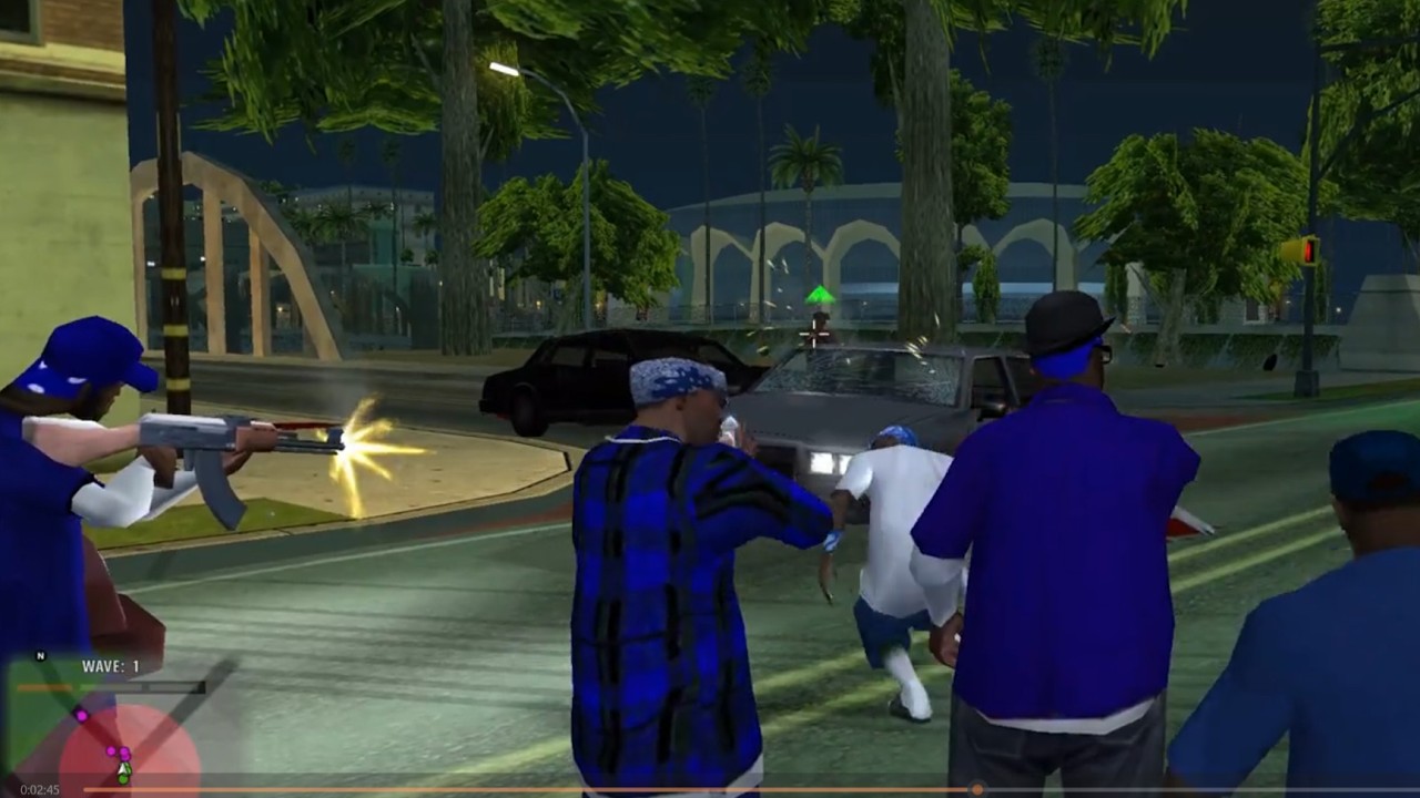 GTA San Andreas Crips & Bloods shootout!