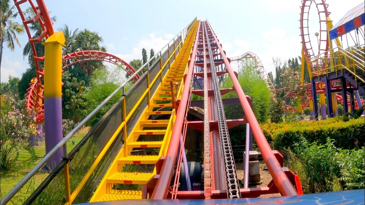Roller coaster G FORCE halilintar dufan 2023 track rel nya sudah di cat baru jadi lebih seru