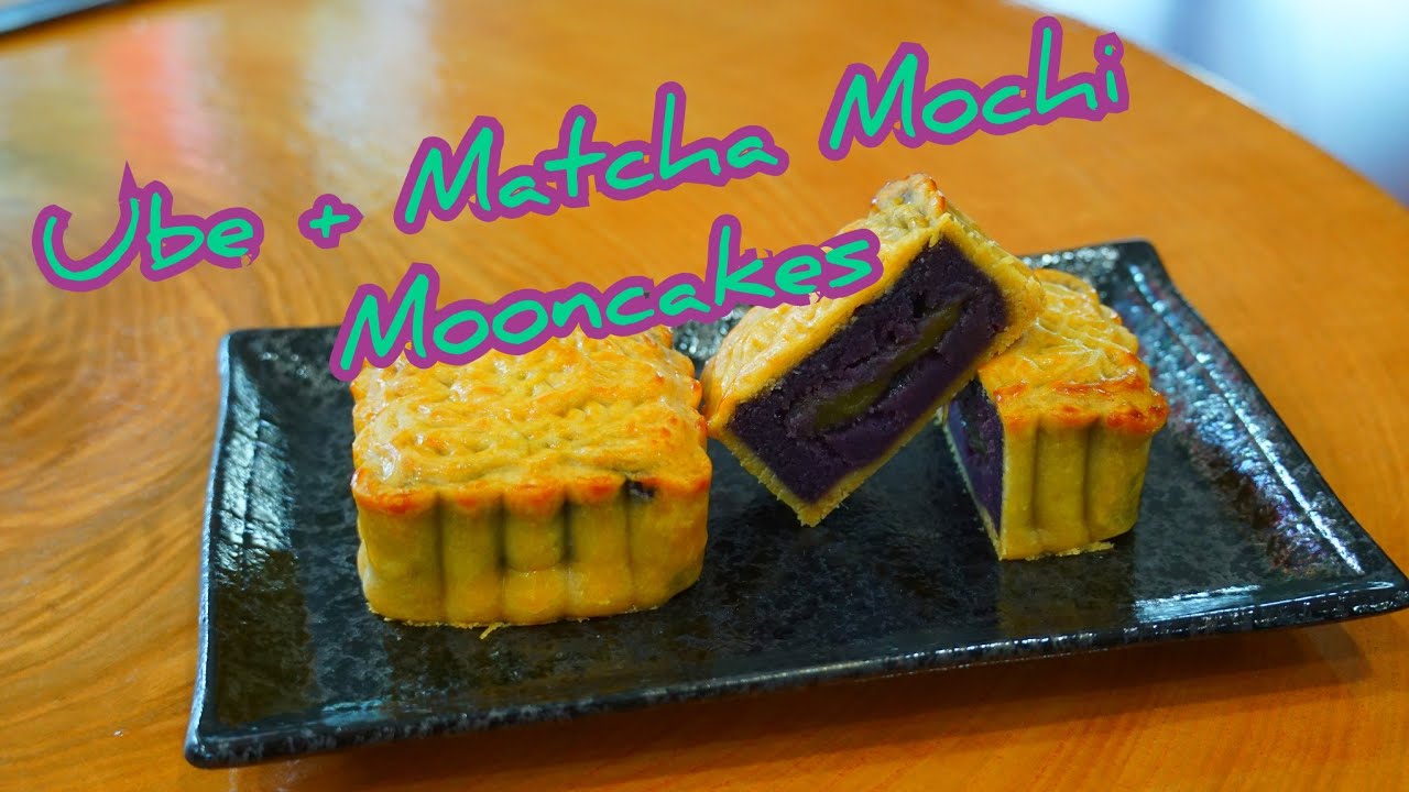Ube + Matcha Mochi Mooncakes 紫薯抹茶麻糬月餅