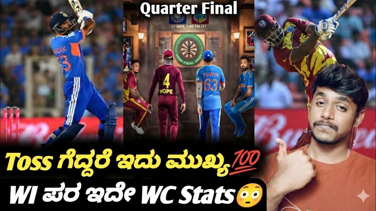 ICC T20 Worldcup 2026 IND VS WI preview Kannada|IND VS WI match winner prediction and analysis
