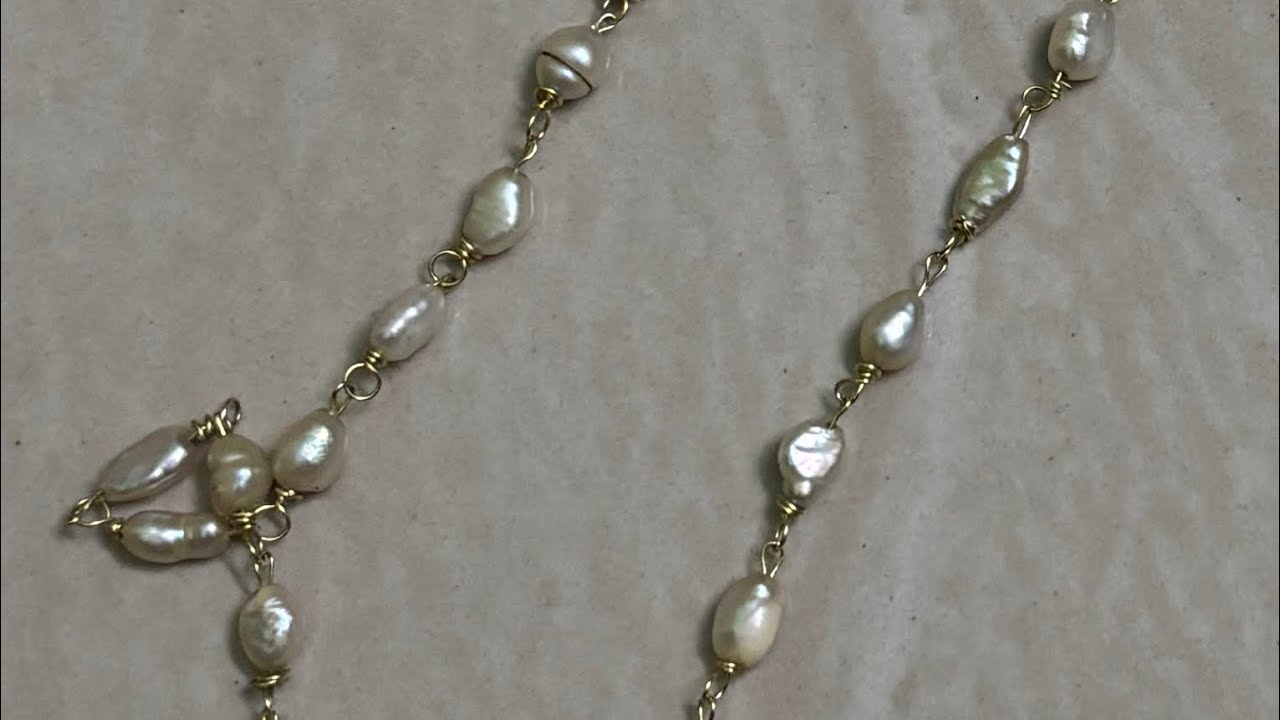 Pearl Chain Making Using Kattu Teega | Handmade Jewelry at Home