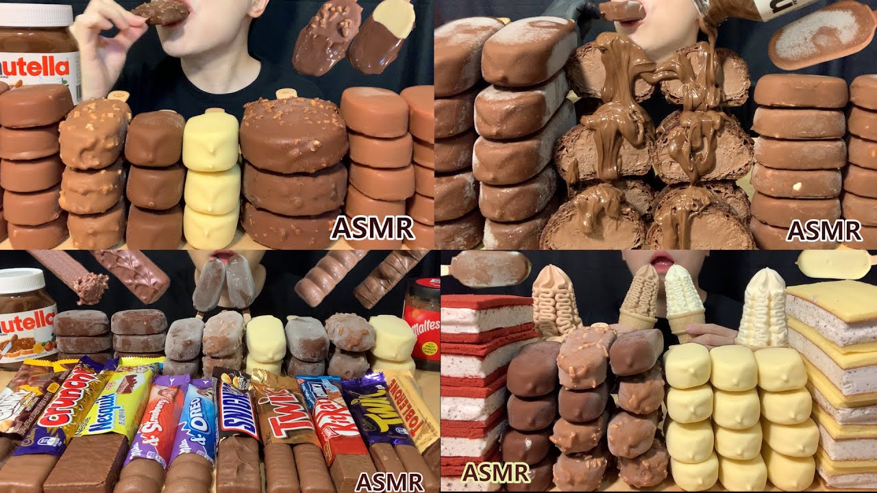 ASMR MUKBANG CHOCOLATE ICE CREAM DESSERT COLLECTION