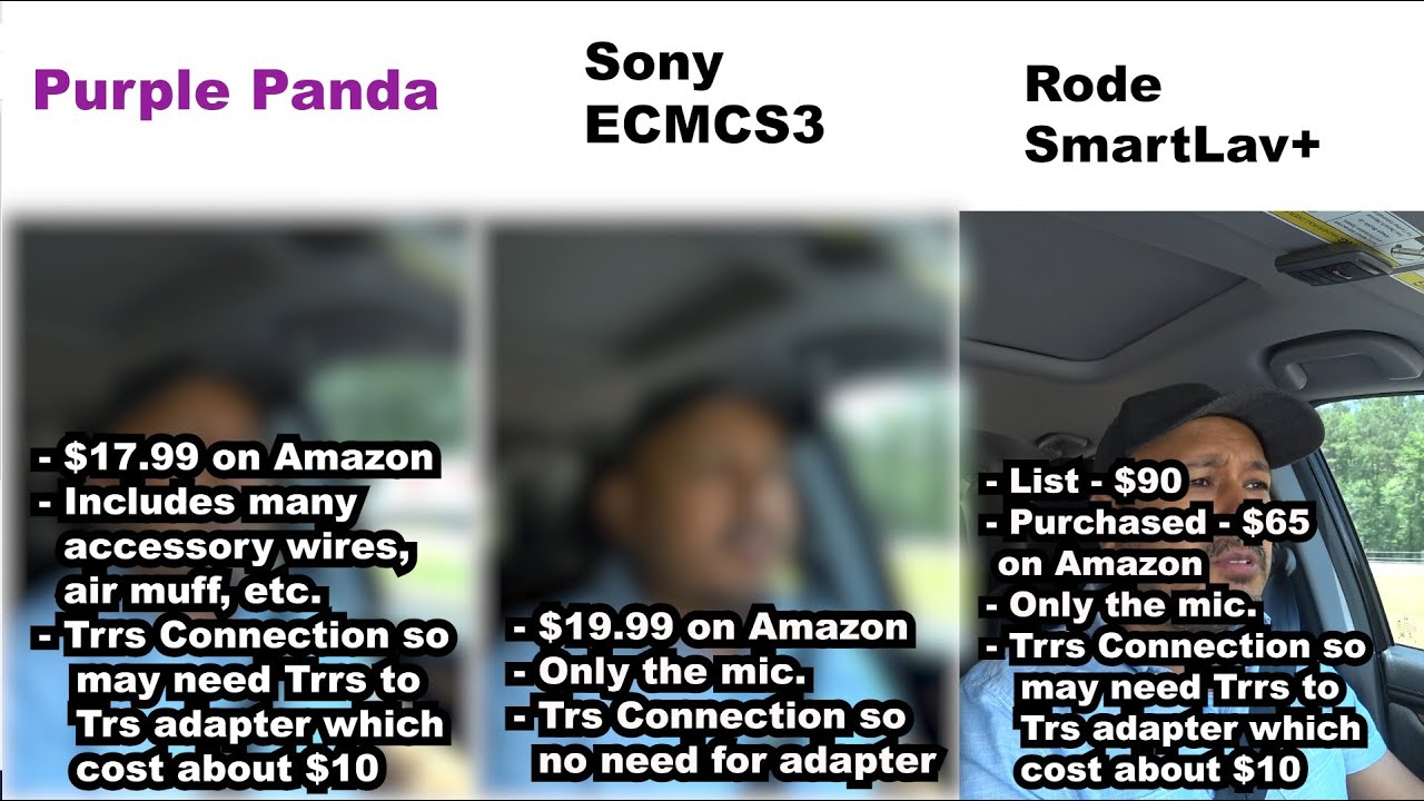 Rode SmartLav+ V. Sony ECMCS3 V. Purple Panda Lav Kit