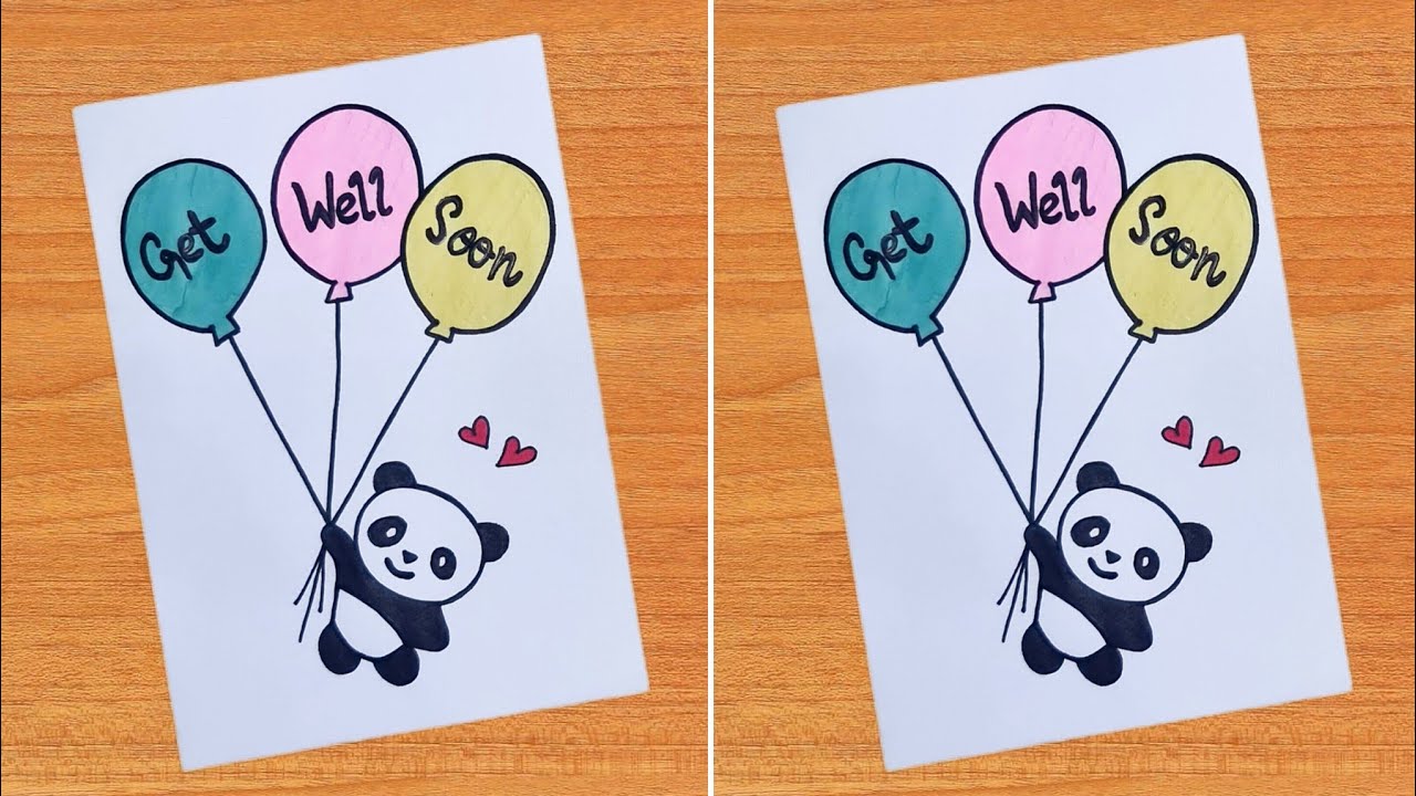 Cute Get Well Soon Card //Get Well Soon Card With White Paper //How to Make Get Well Soon Card