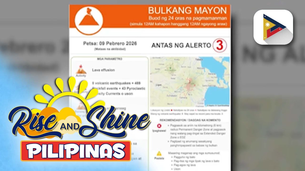 Effusive eruption at rockfall events, patuloy na naitatala sa Bulkang #Mayon