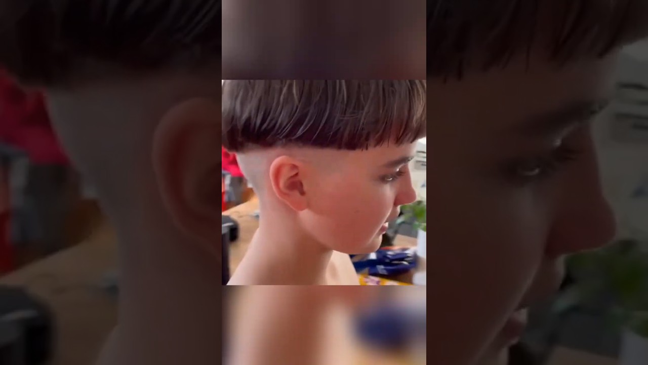 A Cute Brown Hair Boy Show's His Bowl Haircut ( Shorts ) | Showing His Haircut
