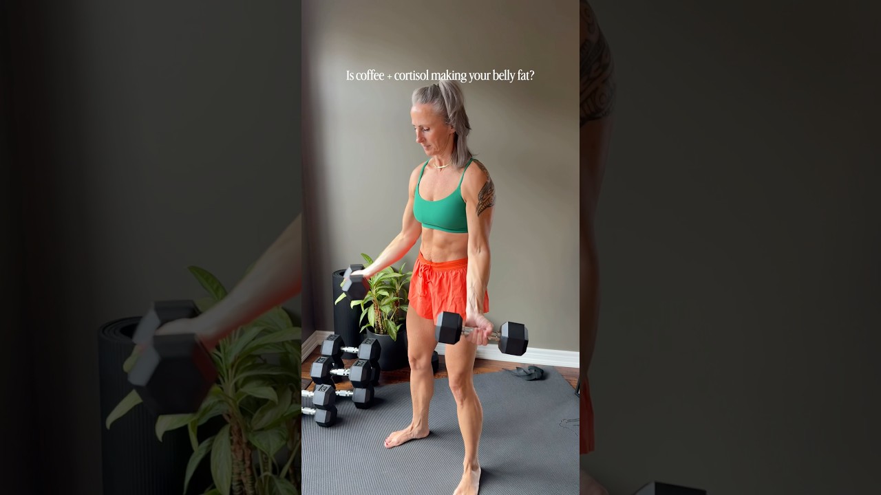 Is coffee + cortisol making your belly fat?🤔  #strengthtraining #weightlifting #weightloss
