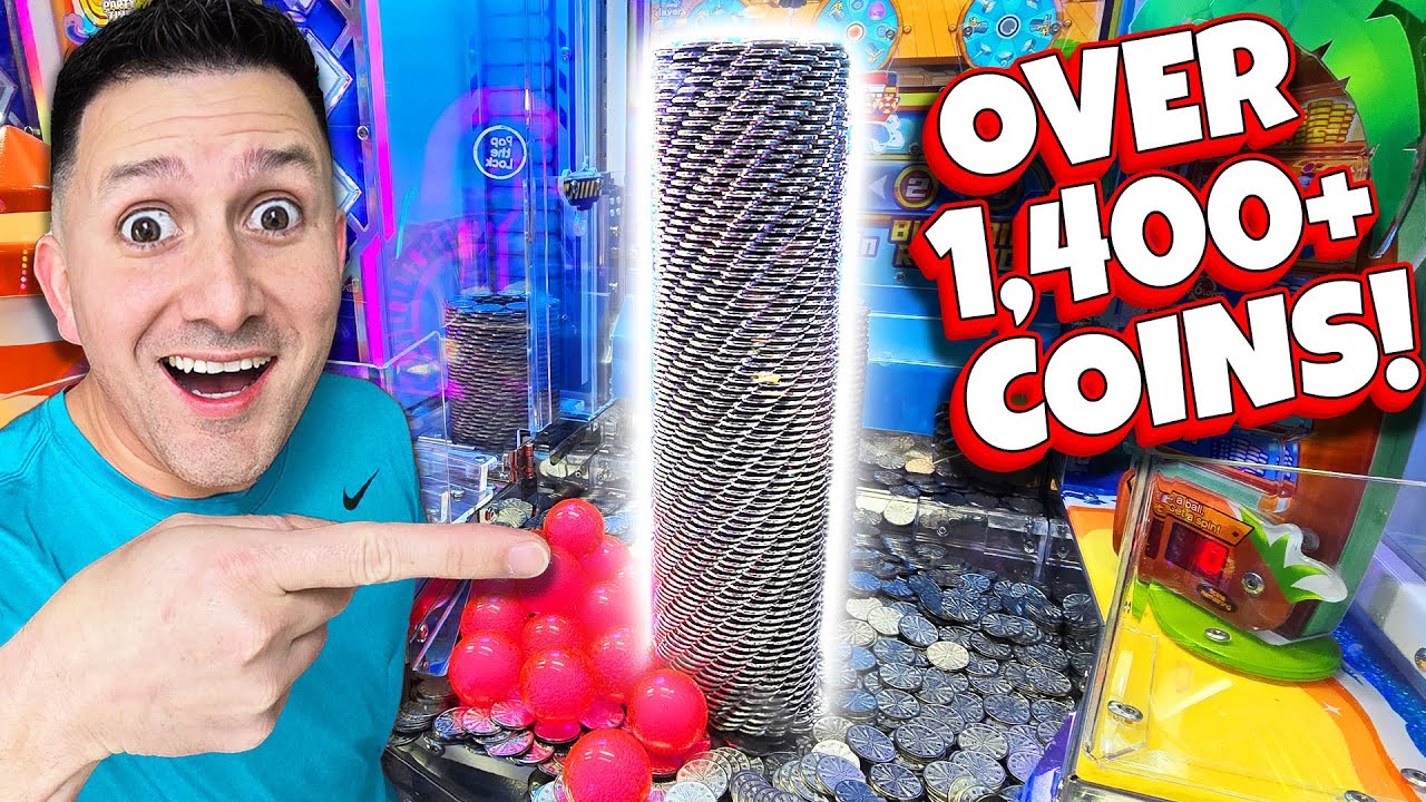 HUGE Coin Tower Over 1,400+ coins  TALL!!