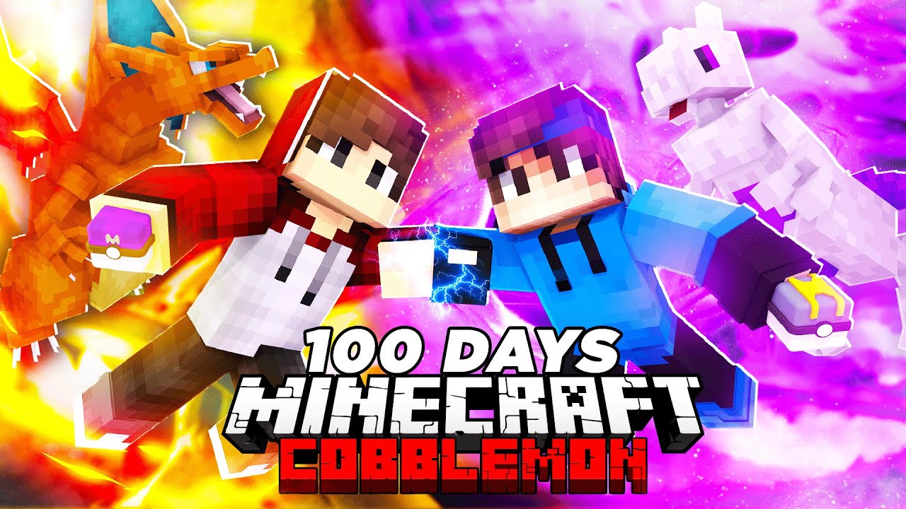 I Spent 100 Days In KANTO ONLY Pokemon VS MY RIVAL In MINECRAFT COBBLEMON