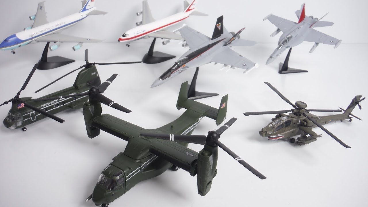 ボーイングコレクション 全７種 開封 オスプレイ Boeing 747-100 VC-25 v-22 osprey Sea Knight Super Hornet Apache Longbow